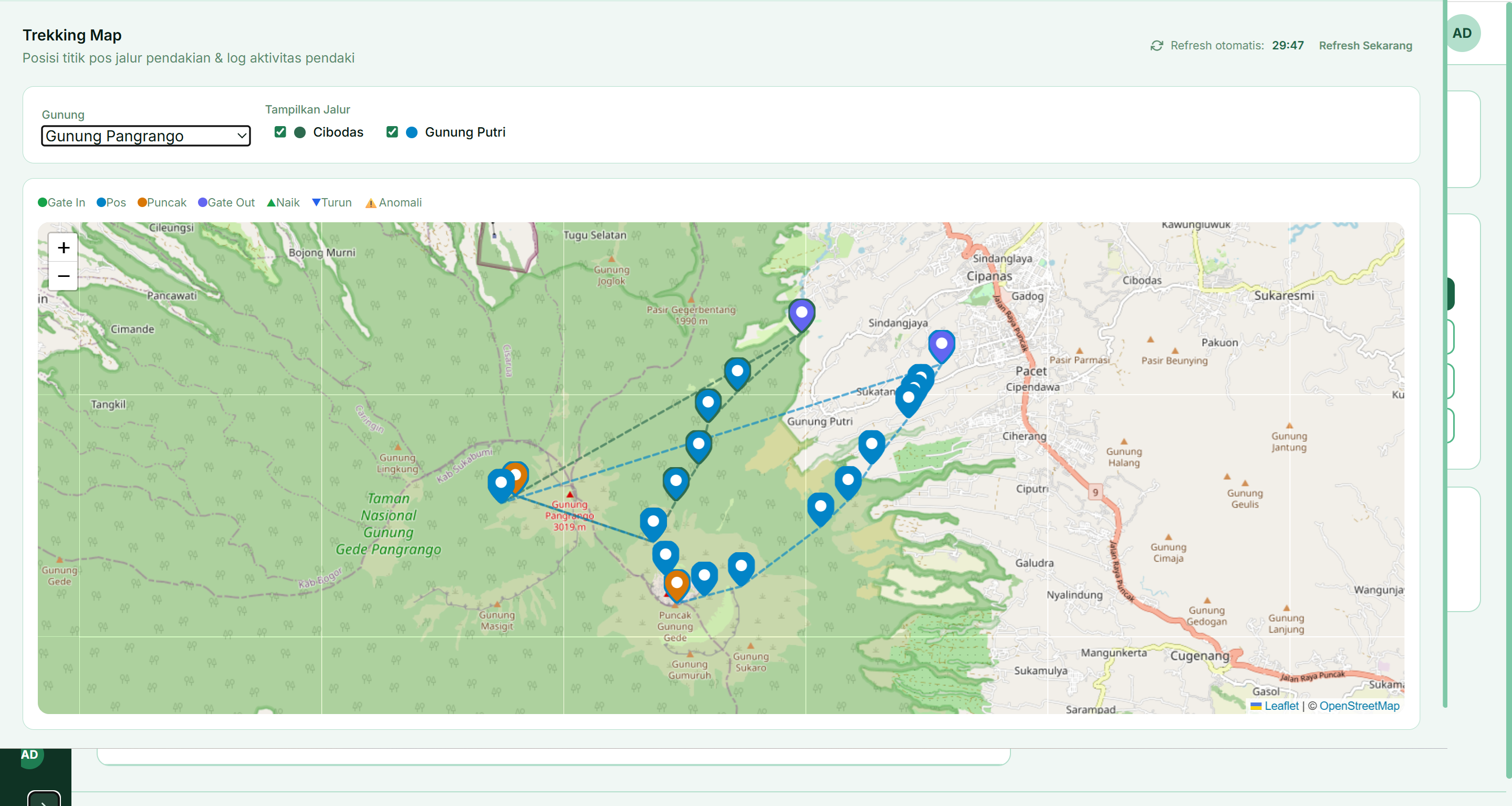 Trekking Map Real-time